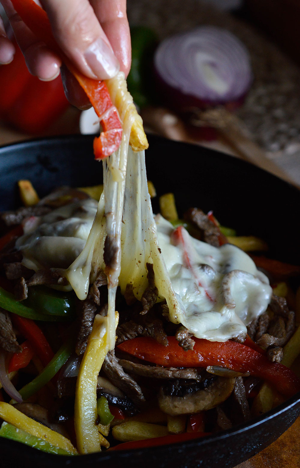 Philly Cheese Steak Fries Recipe - WonkyWonderful