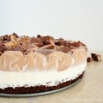 Ice Cream Milky Way Brownie Pie ::: wonkywonderful.com ::: #GameDayBites #shop