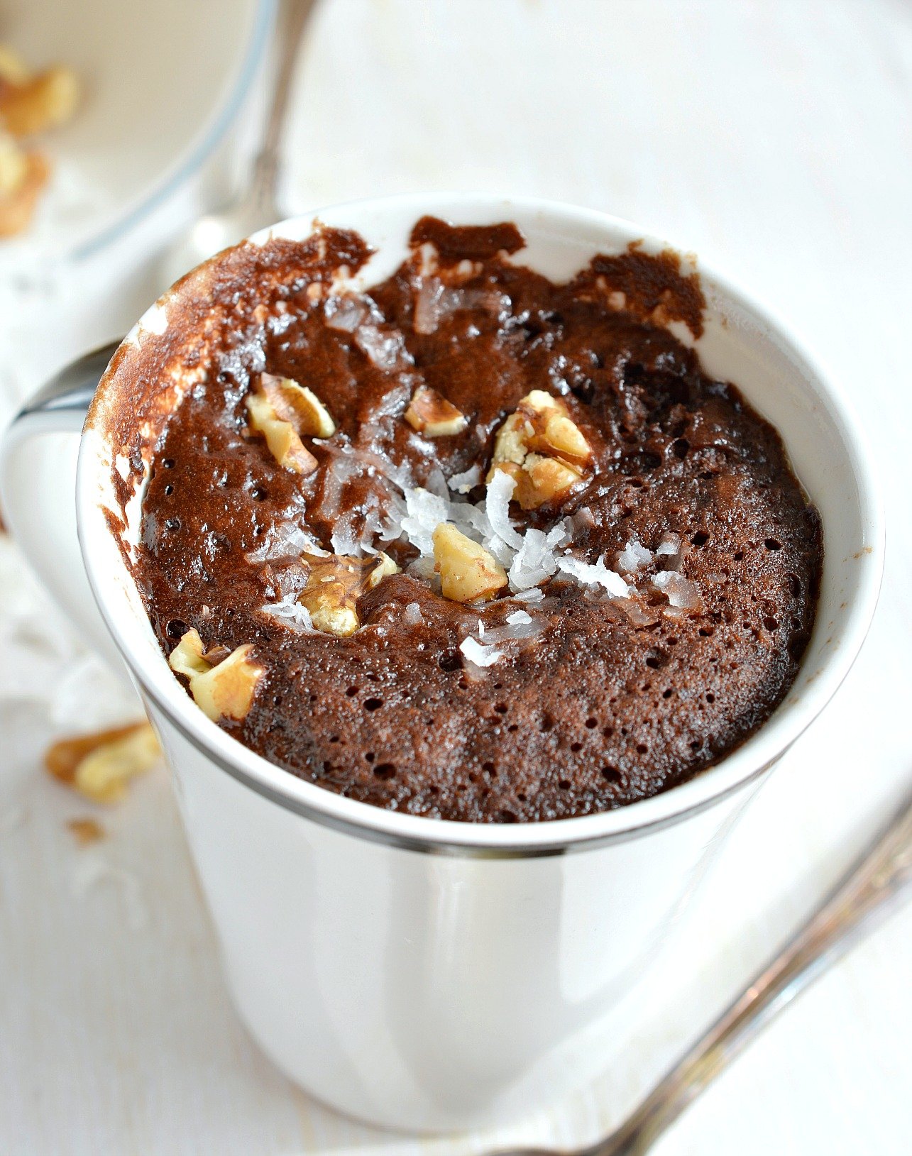 Dairy-Free German Chocolate Mug Cake Recipe - WonkyWonderful