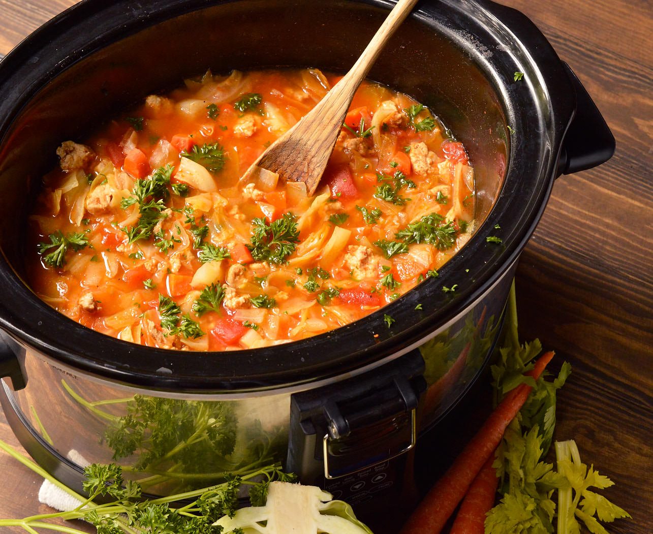 Slow Cooker Cabbage Roll Soup (Whole30, Paleo) - WonkyWonderful