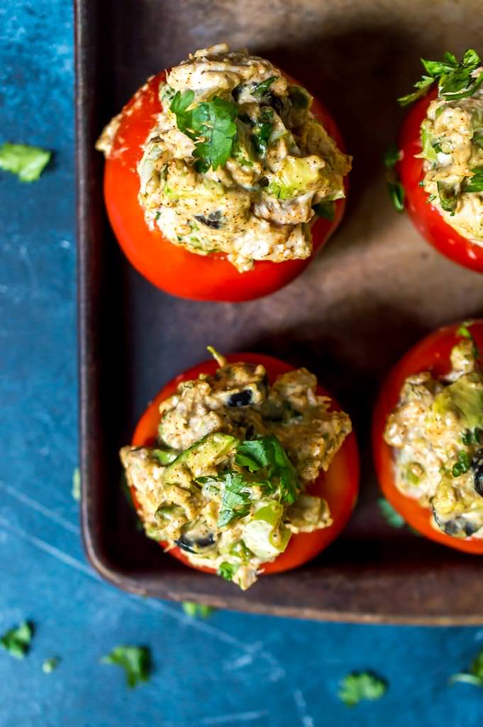 Tuna Stuffed Tomatoes - WonkyWonderful