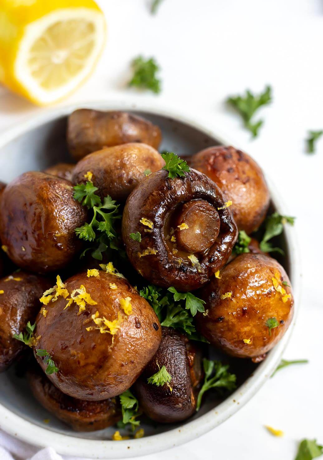 Roasted Lemon Garlic Mushrooms - WonkyWonderful