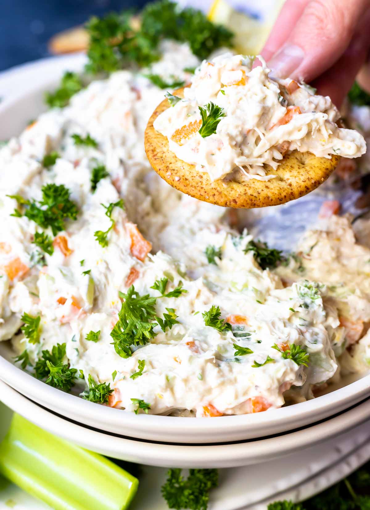 CRAZY GOOD Cold Crab Dip Recipe- WonkyWonderful