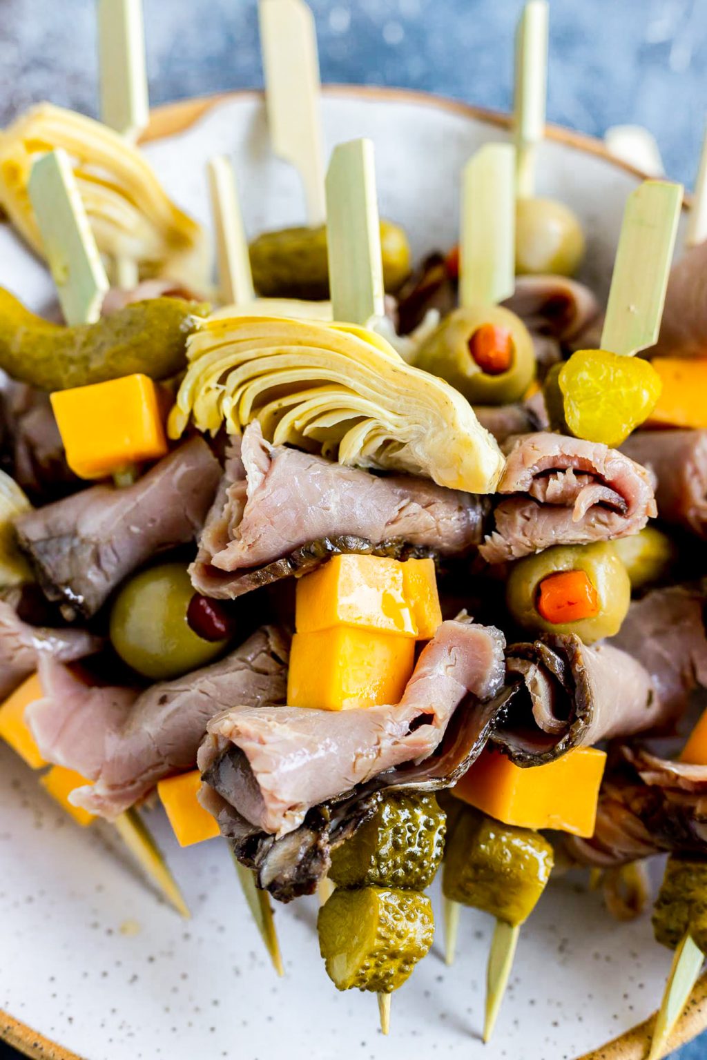 MEAT and CHEESE SKEWERS + WonkyWonderful