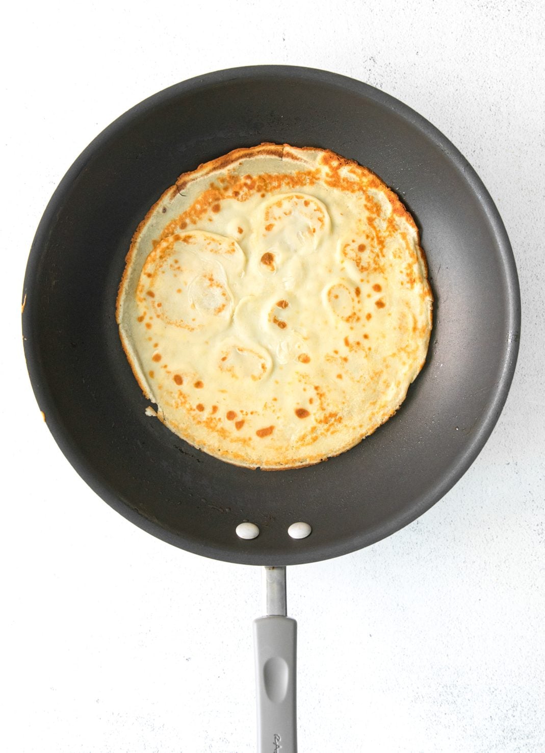 crepe in fry pan