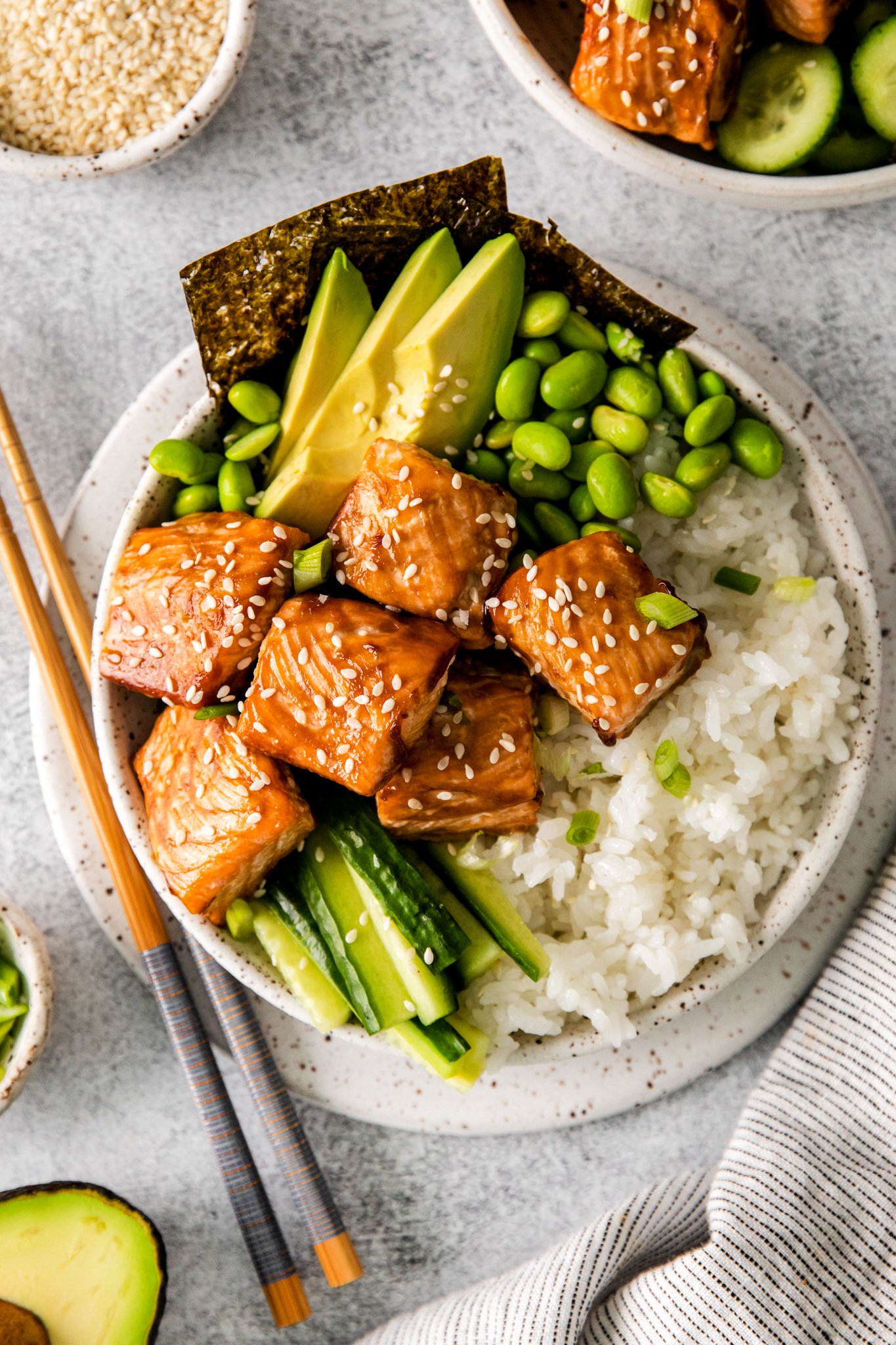 TERIYAKI SALMON BOWLS + WonkyWonderful