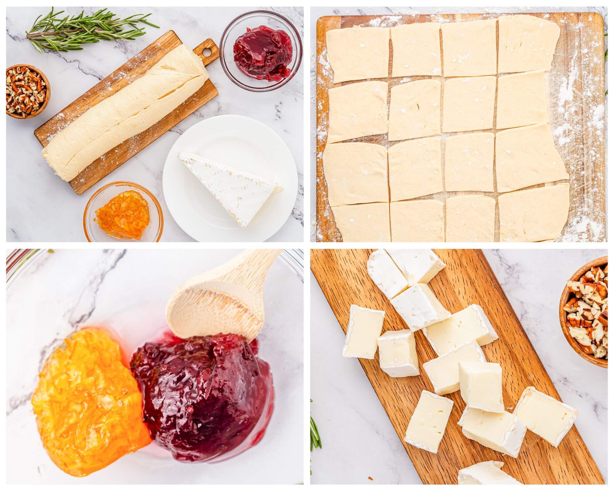 ingredient prep process photo collage