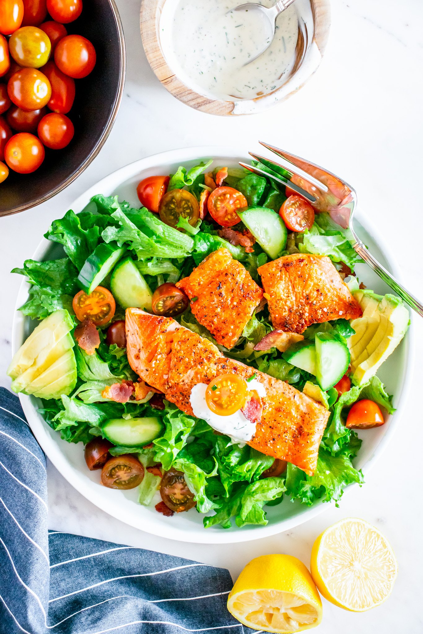 Blt Salad With Salmon - Wonkywonderful