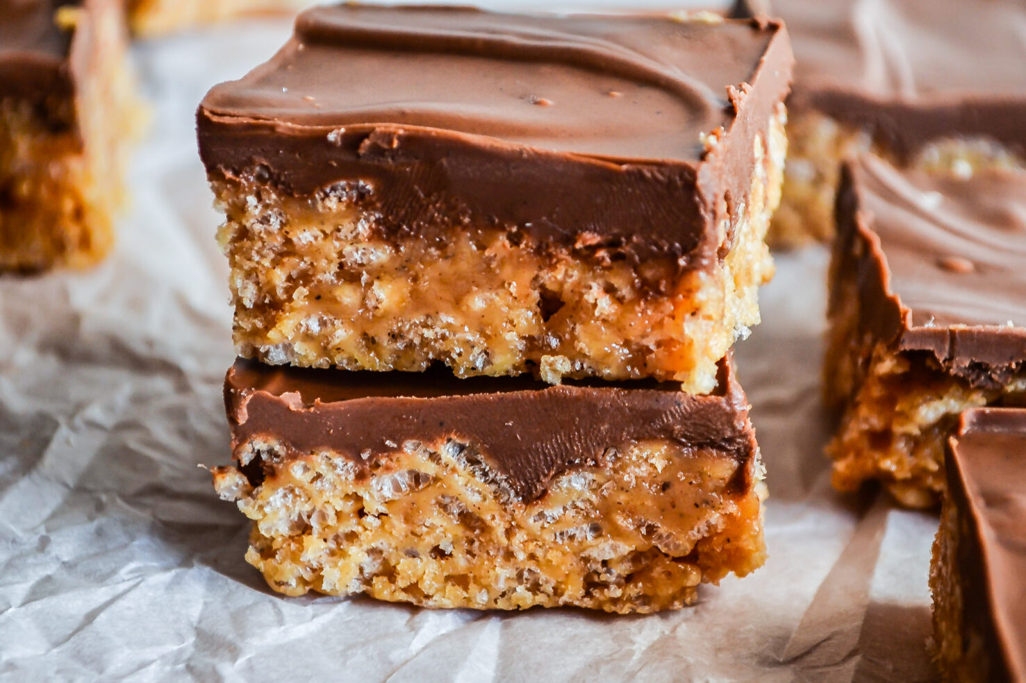 close up of crispy bottom and chocolaty top