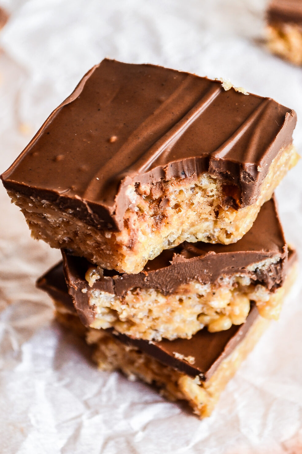 scotcheroo bars in a stack