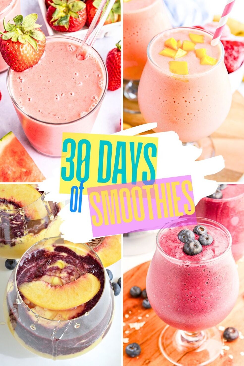 30 days of smoothies pinnable image
