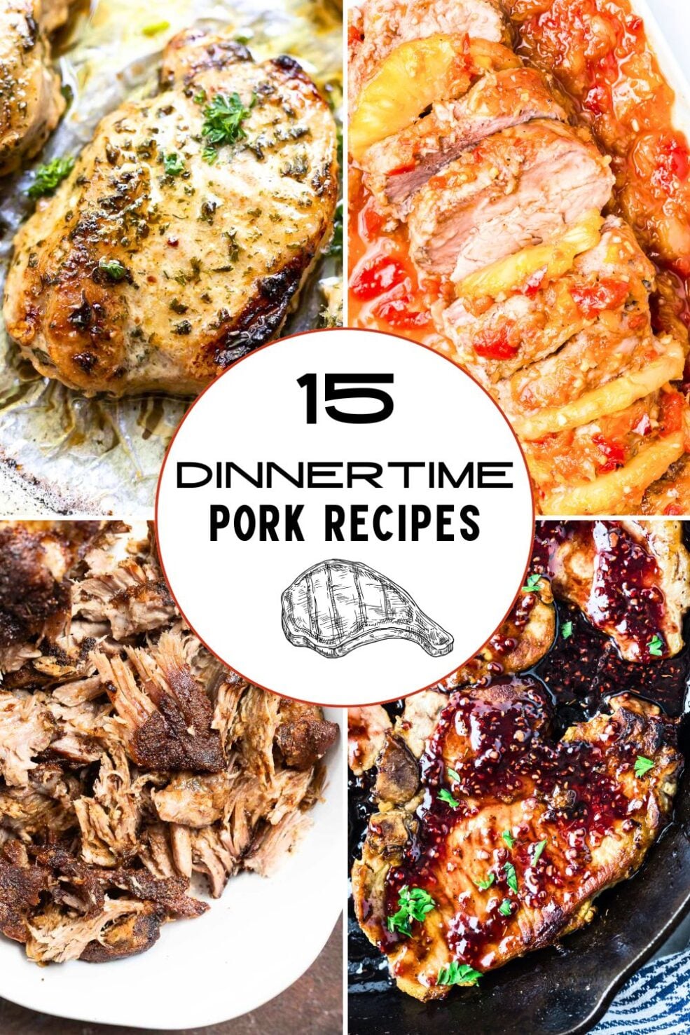 pork recipes pinnable image