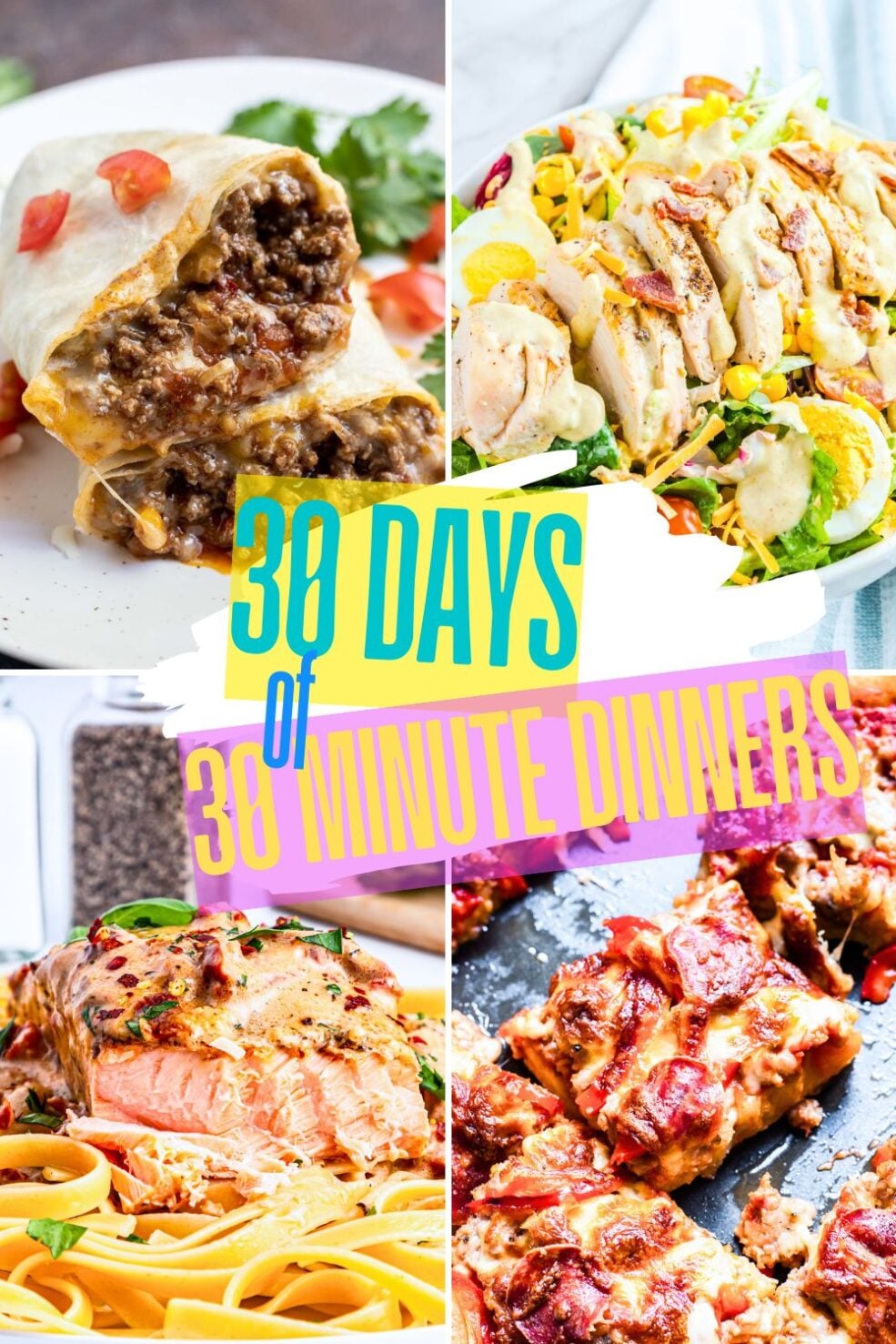 30 minute dinners pinnable image