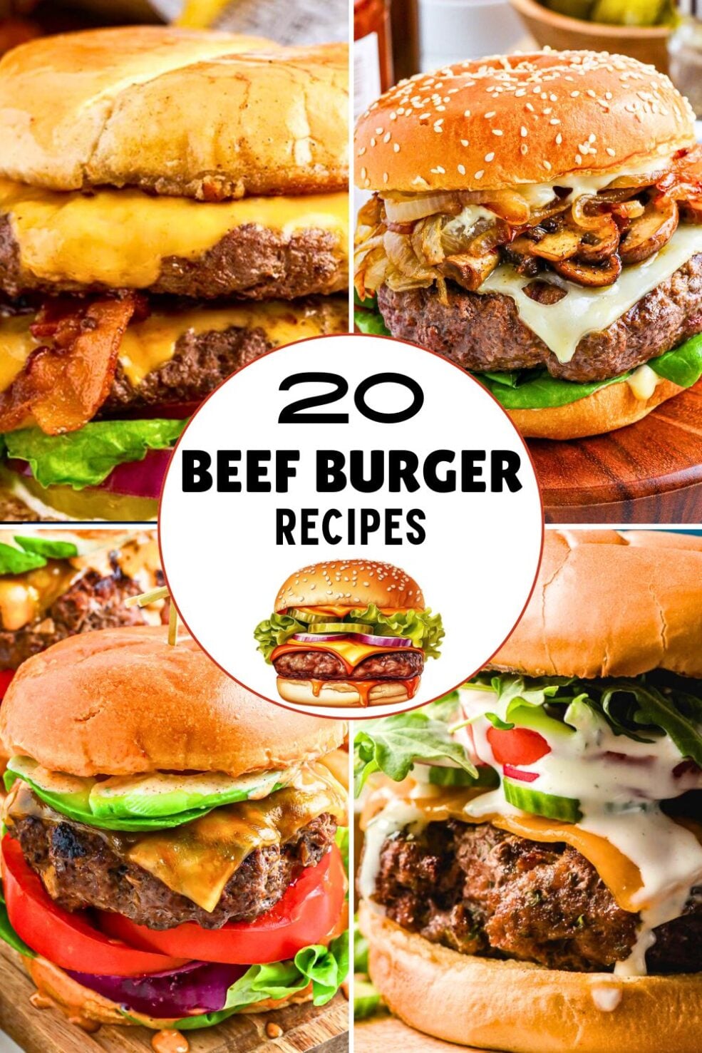 beef hamburger burger recipes pinnable image