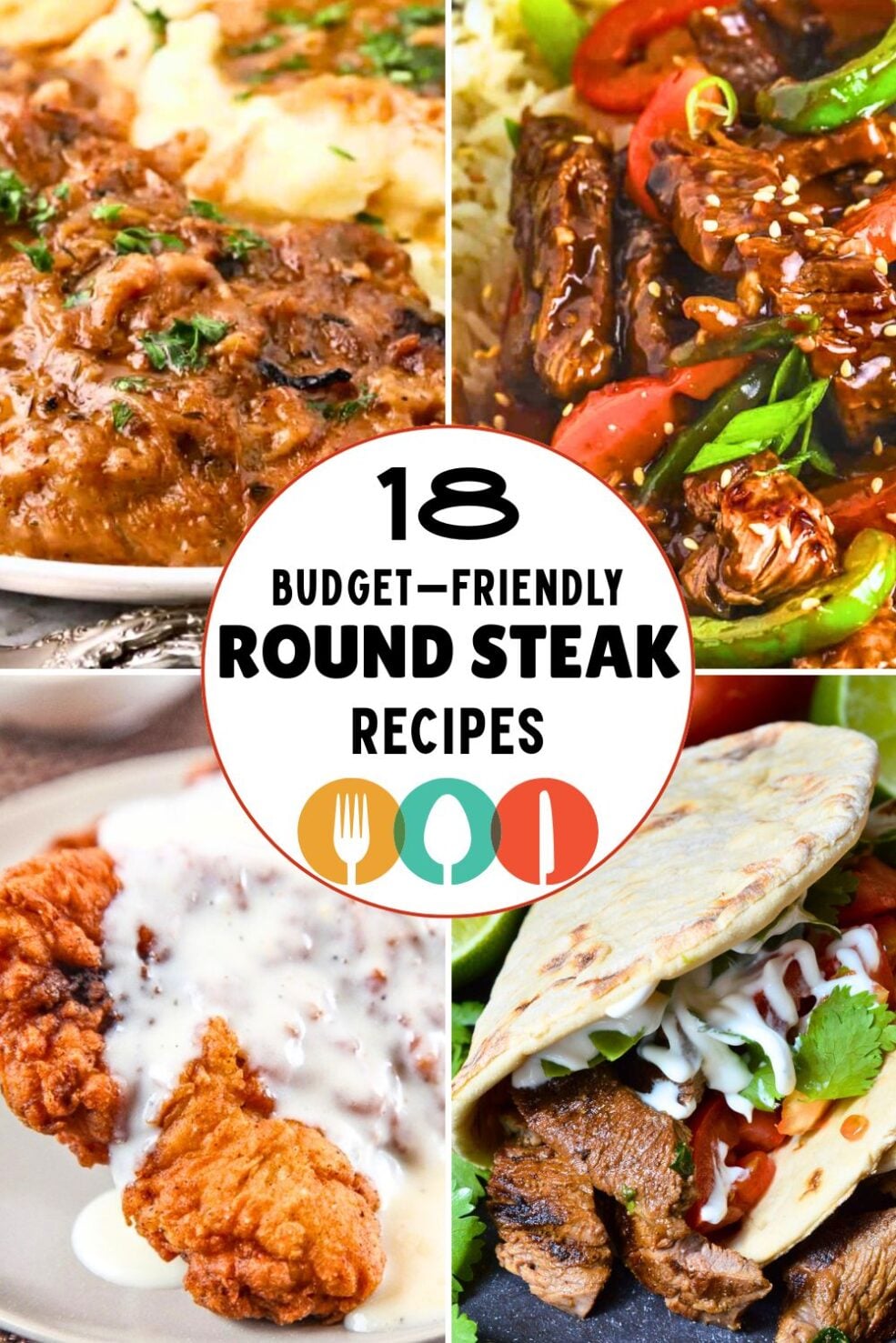 round steak recipes pinnable image