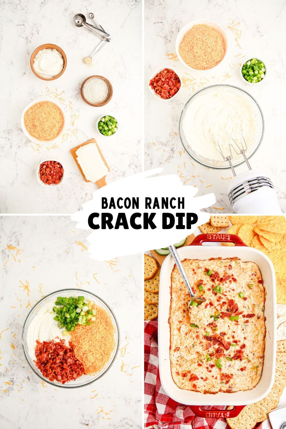 bacon ranch dip process photos
