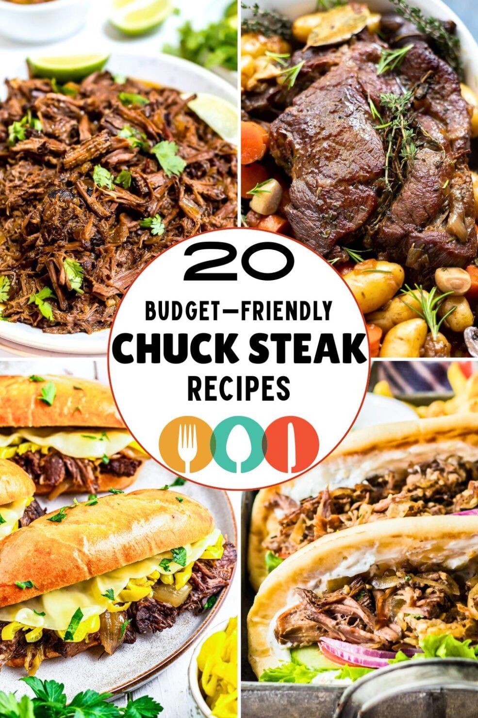 chuck steak recipes pinnable image