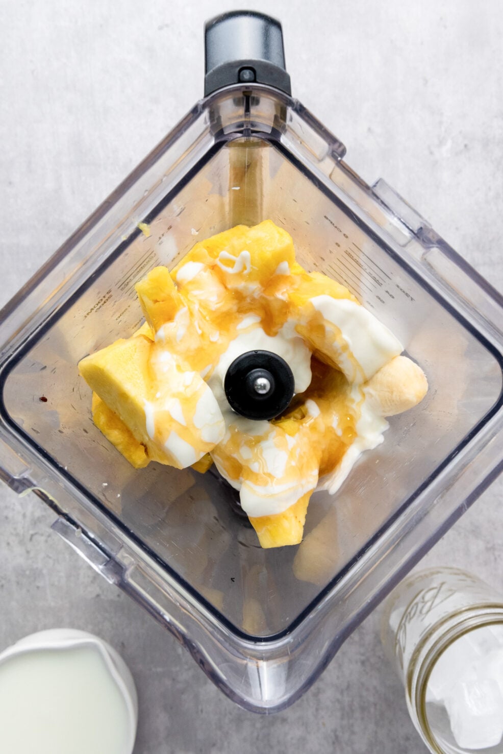 smoothie ingredients in blender