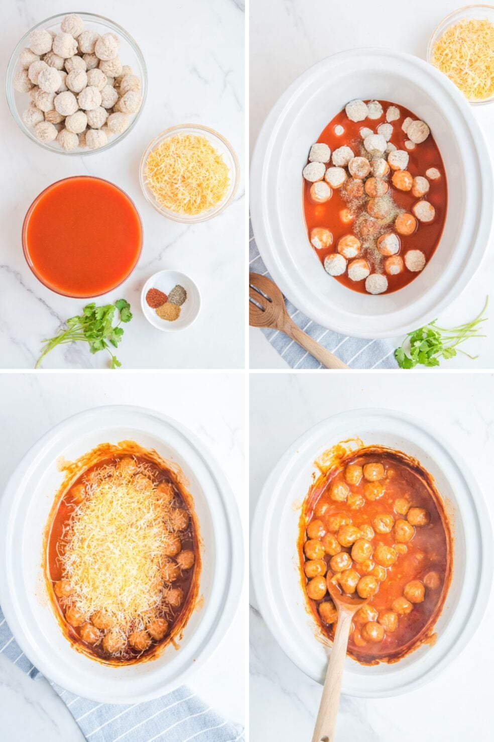 crockpot meatballs process photos