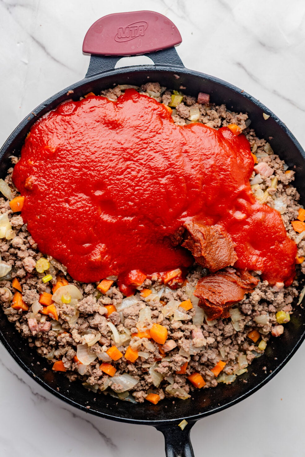 sauce being prepared in pan