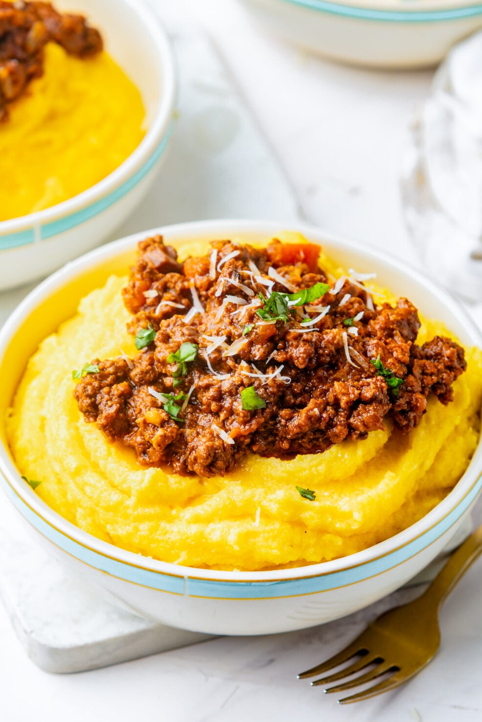 sauce polenta in bowl